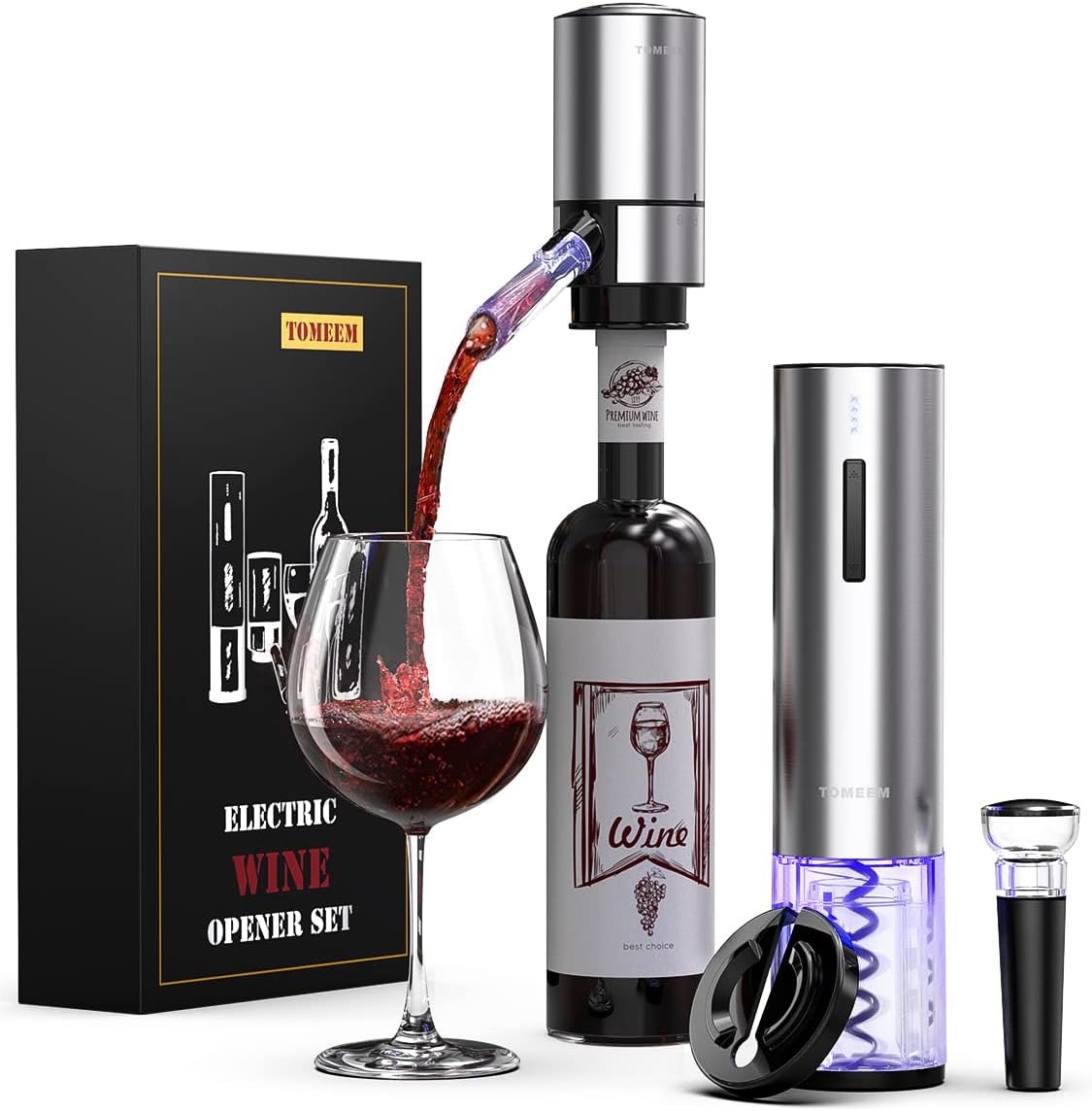 TOMEEM Electric Wine Opener Gift Set